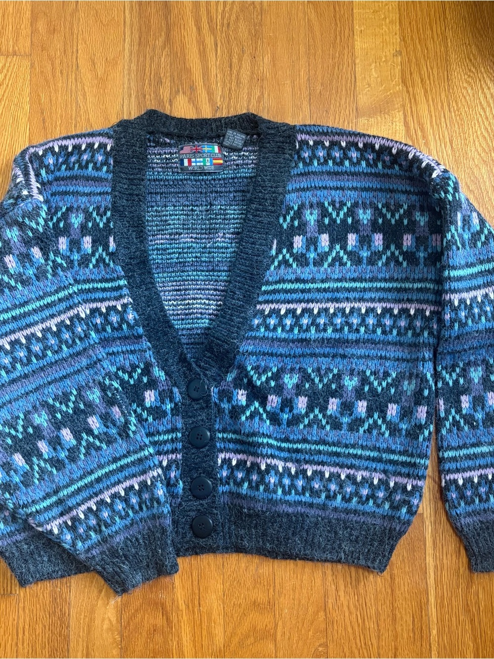 Vintage Fair Isle Button-Up Cardigan Sweater